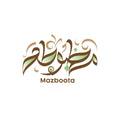 Decorative logo with the word 'Mazboota' on a white background